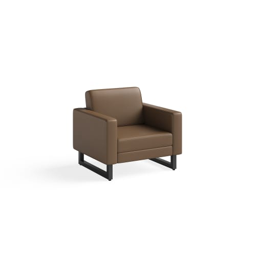Mirella Lounge Chair with Black Legs, Cognac